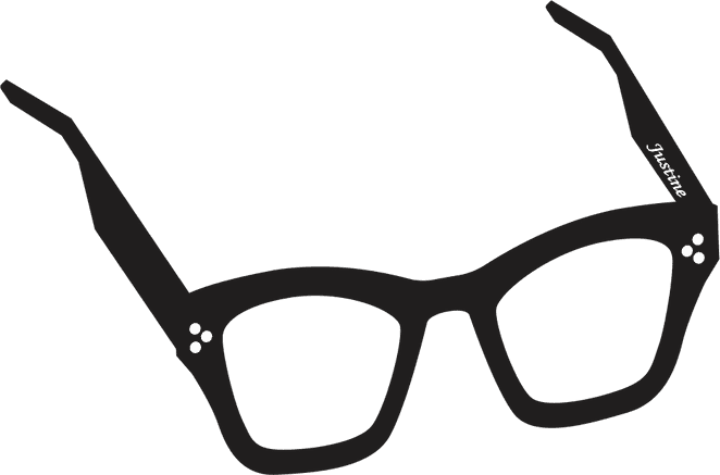 thick black glasses - logo