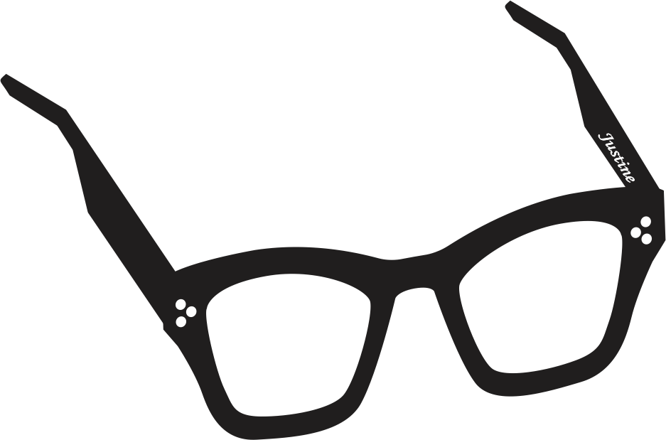 thick black glasses - logo